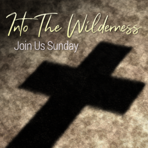 Into The Wilderness Social Media. Shadow of a cross seen on the barren desert ground.