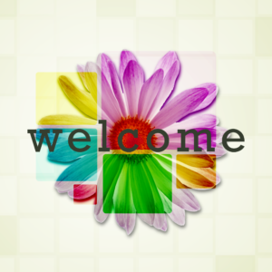 Spring Daisy Social Media. Spring colors with a spinning white daisy.