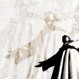 Ascension Sunday Church Graphics. Image is shows Brazil's famous Cristo Redentor statue.