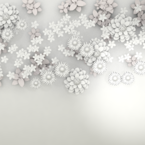 Mothers Day Thank You Graphics. A collection of flowers, all in shades of gray, against a neutral background.