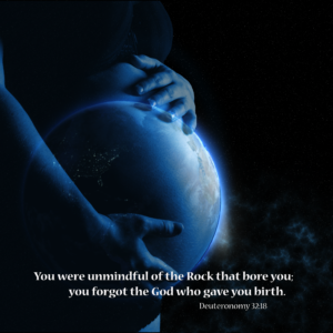 Birth Mother Social Media. Image features the Earth in the womb of a pregnant woman.