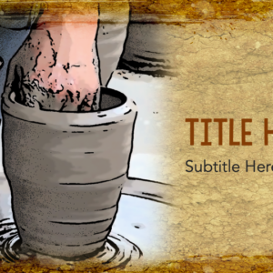 Potter And Clay PowerPoint. Potter works at a wheel forming clay into a vase.