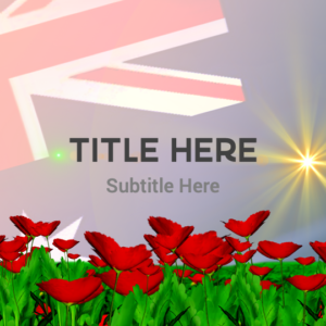 Remembrance Day Australia PowerPoint. Designed for Remembrance Day Australia, the Australian flies in remembrance over a field of red poppies.