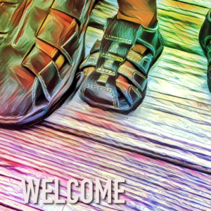 Fathers Day Worship Welcome Social Media. An African-American father and his child spending time together.