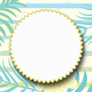 Hello Summer Graphics. Lush green plants and sunny colors welcome everyone.