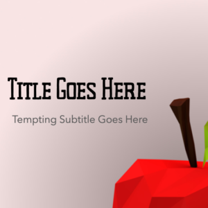 Apple PowerPoint. Low-poly apple against a red background.