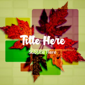 Fall Worship Backgrounds PowerPoint. Fall leaves against a light green grid background.
