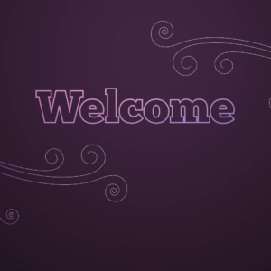 Flourish Videos. Curves and flourishes against a purple background.