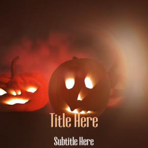 Pumpkin Faces PowerPoint. A collection a spooky jack-o-lanterns on a dark, foggy night.