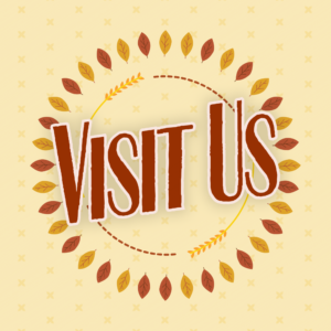 Fall Celebration Social Media. A circular design of leaves - a celebration of Fall