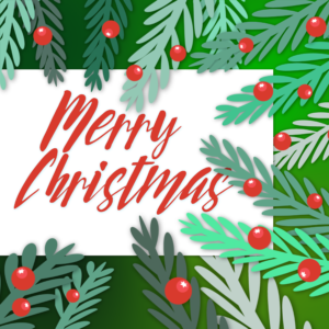 Christmas Fir Tree Social Media. Branches from a Christmas Tree greet everyone with holiday joy.