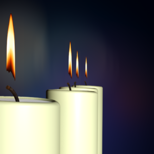 Prepare The Way (Advent) Graphics. Four white candles, lit in preparation for the celebration of Advent.