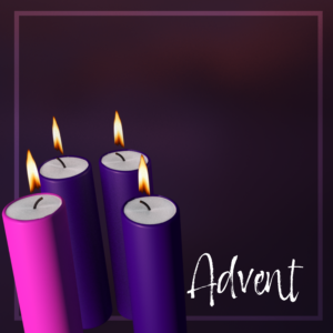 Advent Purple Social Media. Featuring purple candles, plus a pink Gaudete Sunday candle.