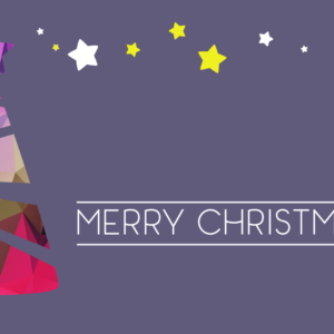 Christmas Tree Background Videos. Stylized, low-poly Christmas tree against a purple background.