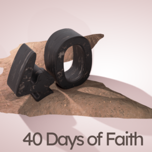 Lent 2023 Social Media. The number 30 set in a sandy, barren landscape. Mark the journey of Lent.