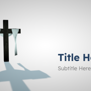 Easter Sunday 2023 PowerPoint. A cross draped in a white cloth for Easter.