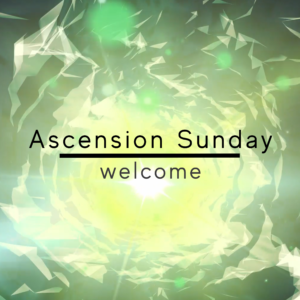 Ascension Sunday Church Greeting Social Media. A tunnel with streams of light coming from the end.