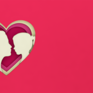 Mother Daughter Graphics. Silhouettes of a mom and daughter enclosed within a heart.