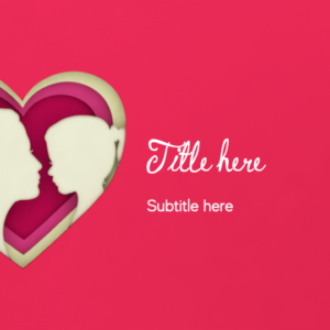 Mother Daughter PowerPoint. Silhouettes of a mom and daughter enclosed within a heart.