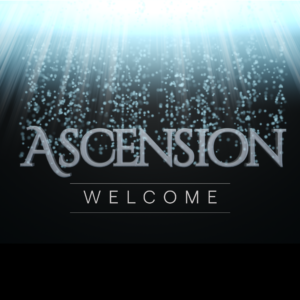 Ascension Sunday Worship Social Media. Particles rising up - a symbol of ascension.