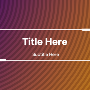 Circular Line Background PowerPoint. Circular radio waves against a gradient background of orange and purple.