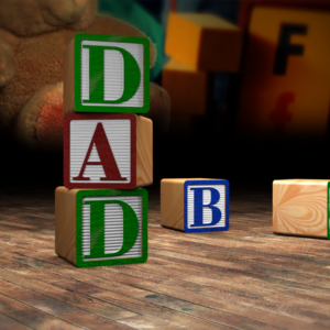 Fathers Day Message For Dad Graphics. Toy blocks spell the word "Dad."