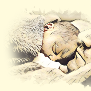 Fatherhood Graphics. Image features an infant sleeping on his father's chest.