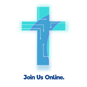 Digital Church. Image features a cross with computer circuits.