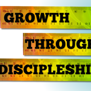 Growth Through Discipleship Videos. Colorful rulers illustrate the concept of discipleship.