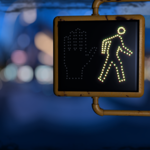 Ephesians 4:1 Graphics. Traffic sign shows the "walk" signal.