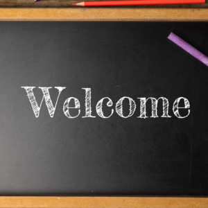 Chalkboard Videos. Chalkboard features a welcome message.