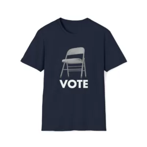 Vote (Folding Chair) T-shirt. The famous folding chair with the word "Vote."