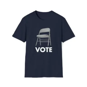 Vote (Folding Chair) T-shirt. The famous folding chair with the word "Vote."