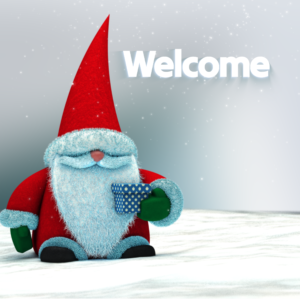 Santa Gnome Social Media. Our friendly gnome wishes everyone a "Merry Christmas."