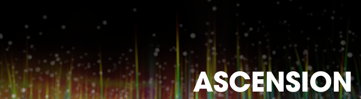 Colorful spires reaching upwards against a black background.