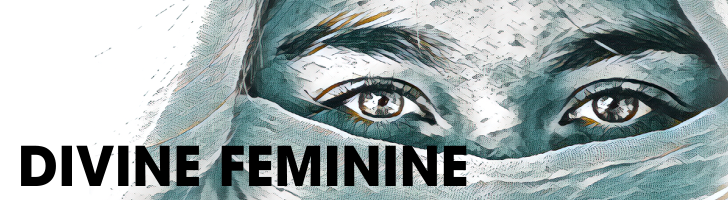 Image features a closeup of a woman's face wrapped in scarves.