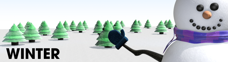 A smiling snowman welcomes everyone