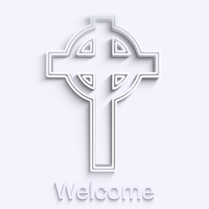 White Cross Social Media. A geometric cross reveals itself. Perfect for Easter.