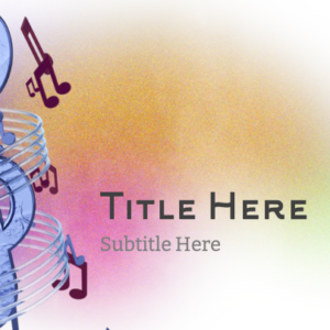 Musical Notes PowerPoint. Musical notes float against a colorful background.