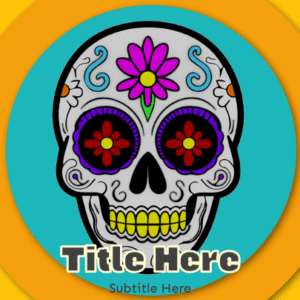 Día de los muertos PowerPoint. Colorful sugar skull to celebrate the Day of the Dead.