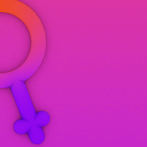 Women's History Month Graphics.. The female symbol against a purple background.