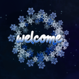 Winter Wreath Social Media. Snowflakes form a wreath to celebrate winter.