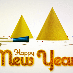 New Year's Eve Bundle. Party hats, horns and confetti to celebrate a new year.