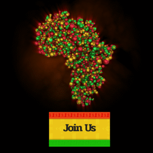 Living Africa Social Media. A map of the continent of Africa pulses with life.