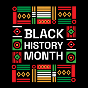 Bold Heritage Videos. An afrocentric design featuring geometric shapes in red, gold and green.