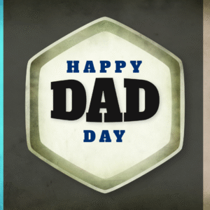 Happy Dad Day Videos. Dad Day greeting against a background of colorful stripes.