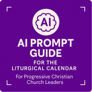 Purple background with white text that promotes our free AI Prompt Guide for Ministry
