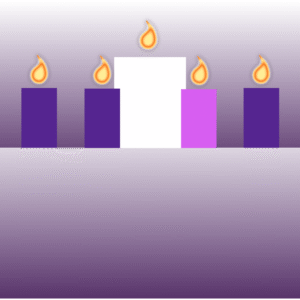 Advent Preparation Graphics. Purple, pink and white candles help us prepare for Advent.