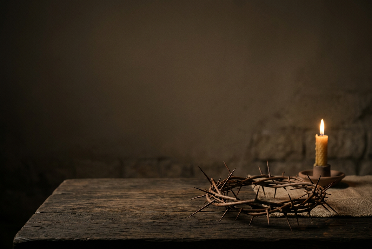 Holy Week Worship Graphics - image features a crown of thorns for Good Friday