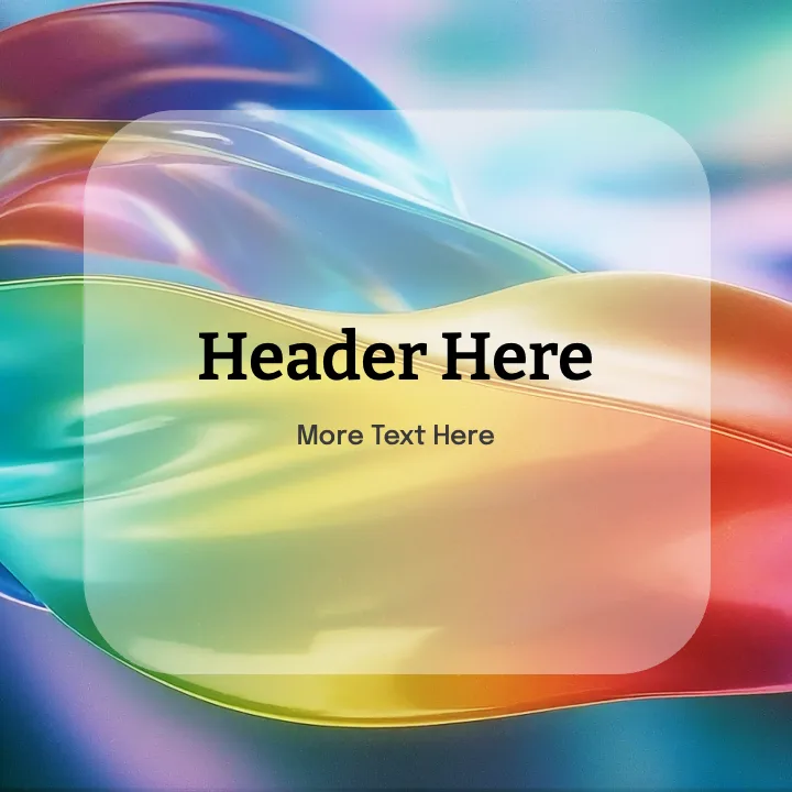 Colorful flowing rainbow ribbons with smooth waves and text overlay space on gradient background